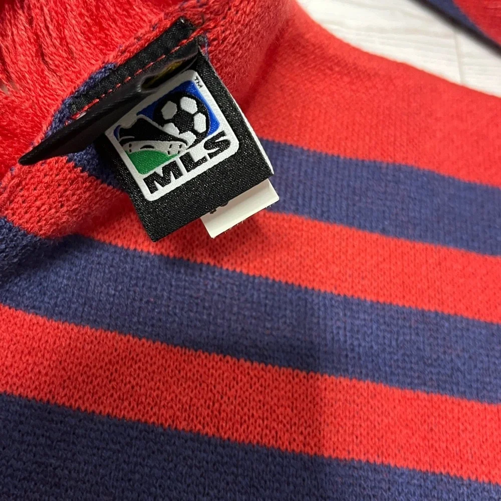 Adidas New York Red Bulls MLS Soccer Scarf Red Navy Blue Knit 01/14 S300Z